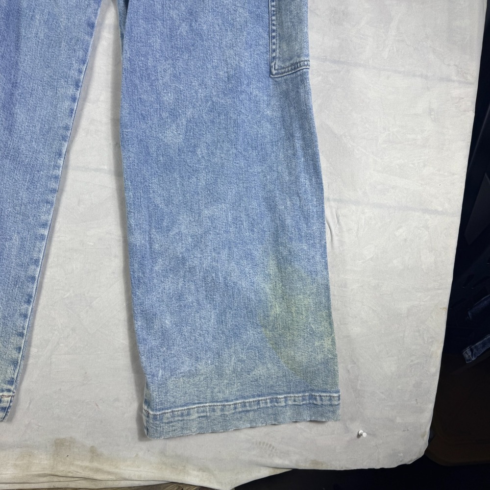 American Eagle Womens Baggy Wide-Leg Cargo Jeans Blue‎ Denim Stretch 8 Regular - Picture 12 of 16